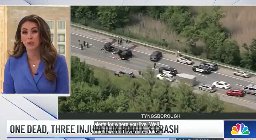 1 dead, 3 hurt in crash on Route 3 in Tyngsborough, Mass.