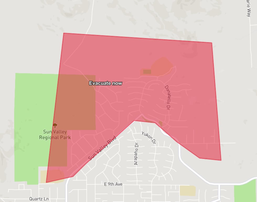 The map of the evac area for the Van Fire