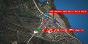 Best Option:

I-690 & Route 695 Ramps Reduced to Single Lane