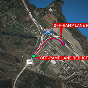 Best Option:
I-690 & Route 695 Ramps Reduced to Single Lane