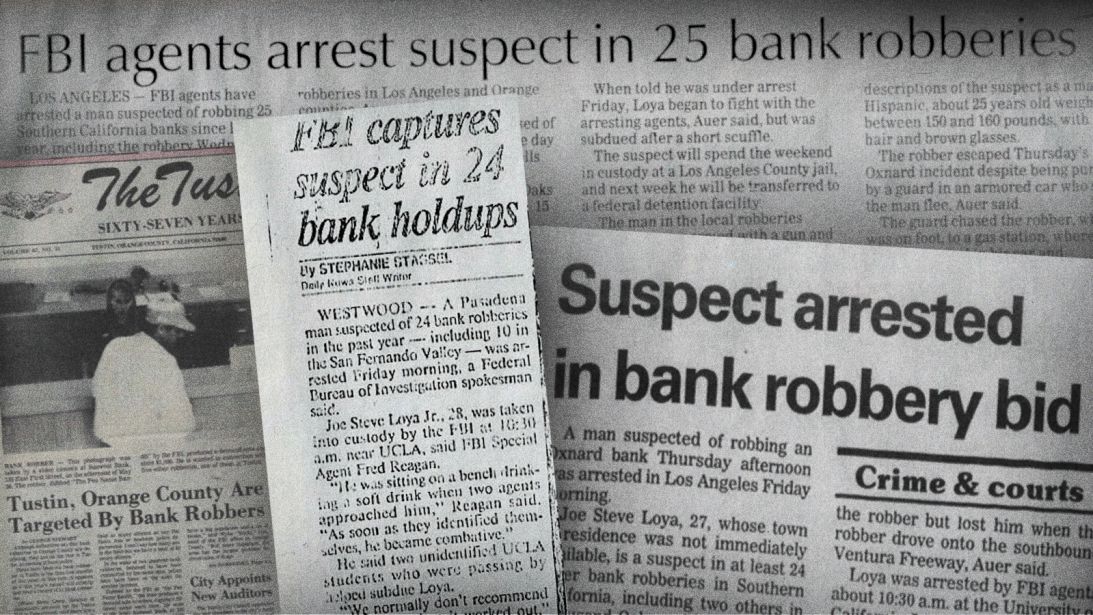 After a year-long spree of robberies, Loya was arrested in 1989.