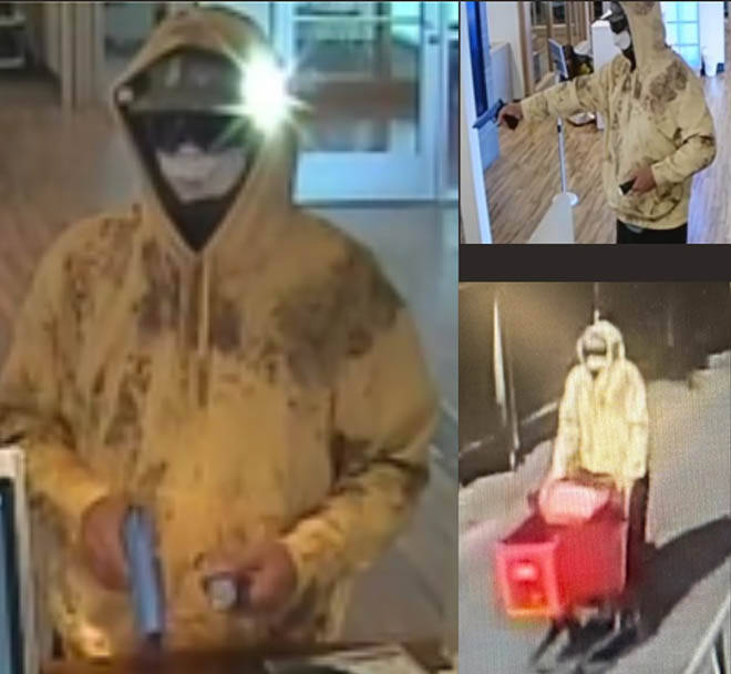 COURTESY MAUI POLICE
Maui police are looking for the masked, armed man robbed the Bank of Hawaii on South Kihei Road today.