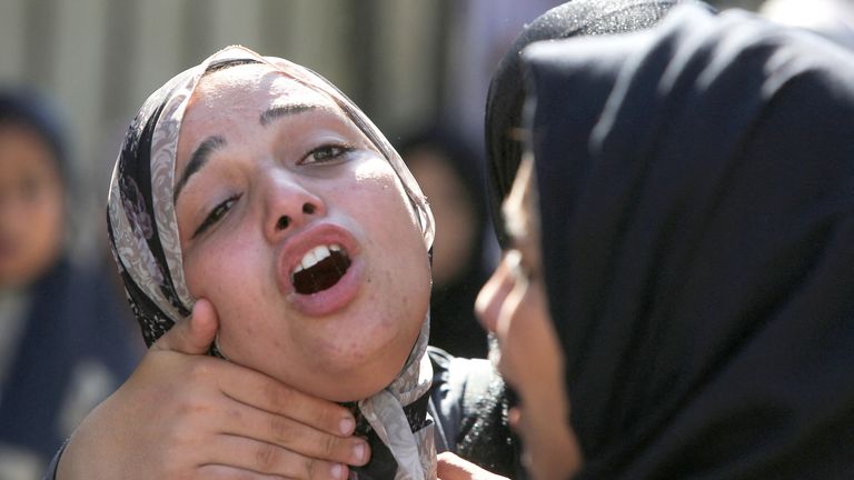 People mourn Palestinians who were <a href=